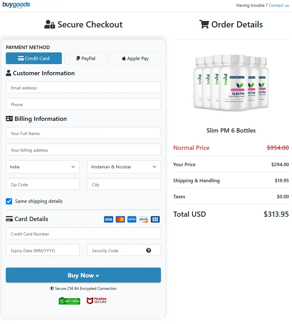 slim pm buy page